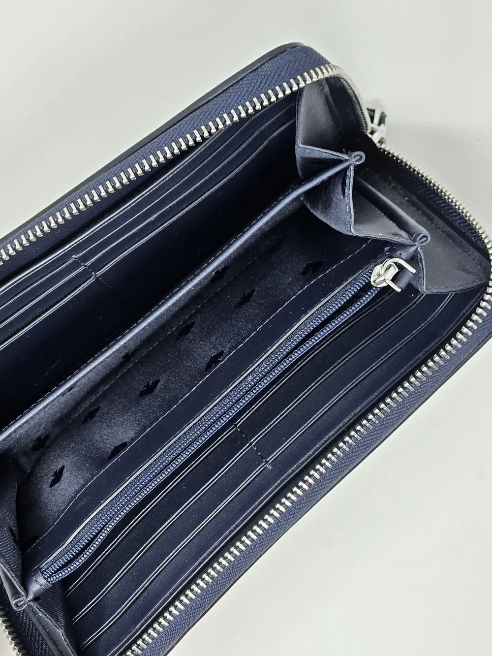 Kate Spade Denim Cherry Zip Wallet - Navy
